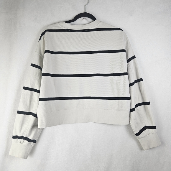 Lululemon Perfectly Oversized Crew Sweater Striped Black and White 6 Small - Picture 2 of 6